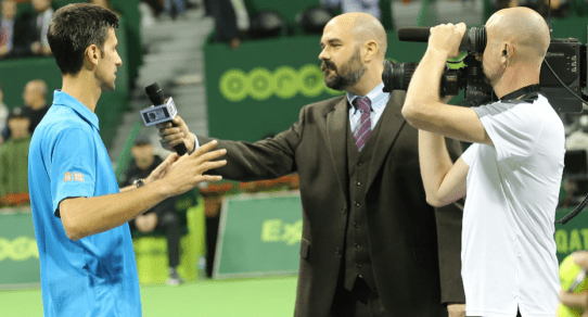 Andy Taylor. Announcer. Novak Djokovic. 2017 Qatar ExxonMobil Open