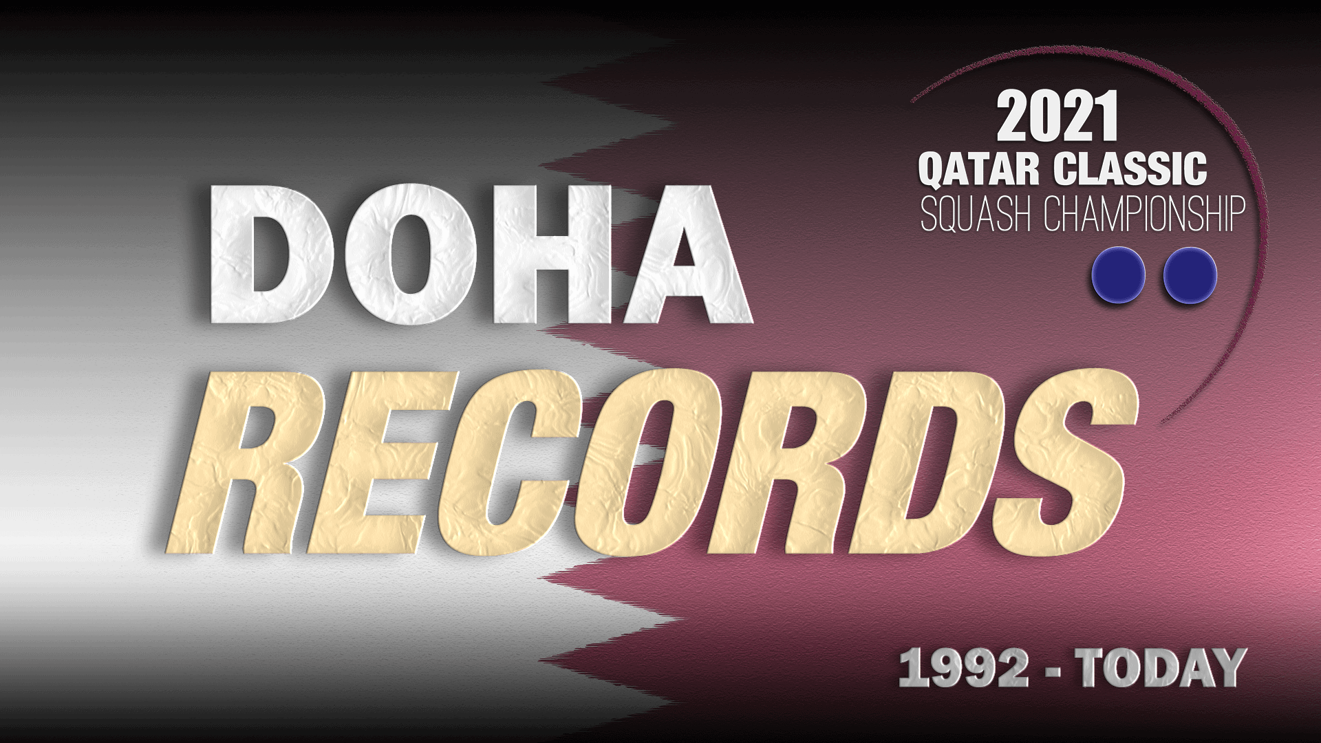 Squash Emcee Andy Taylor. 2021 Qatar Classic. Doha Records