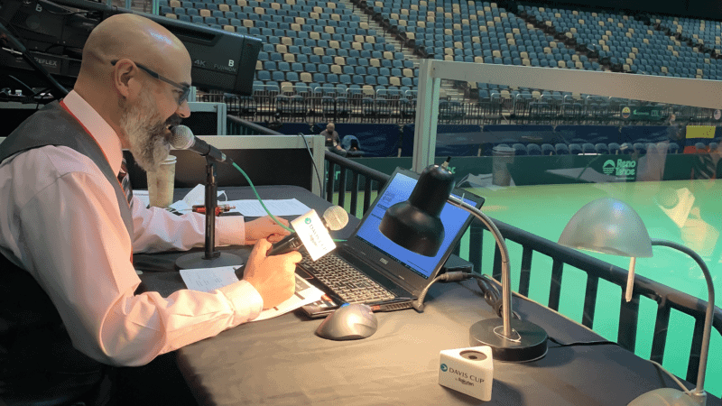 Announcer Andy Taylor. 2022 Davis Cup Qualifier USA vs COL