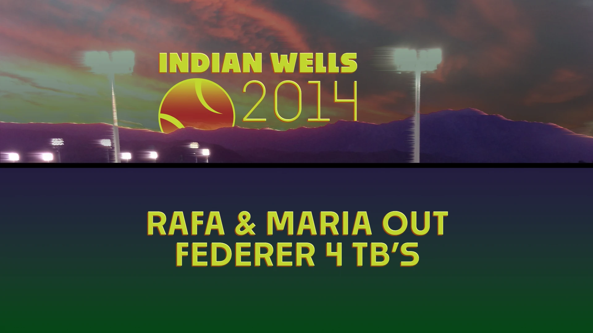 Voice Narration at Indian Wells Rafa and Maria gone. Roger plays 4 TB