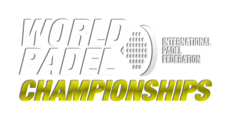 Announcer Andy Taylor. FIP World Padel Championships Logo