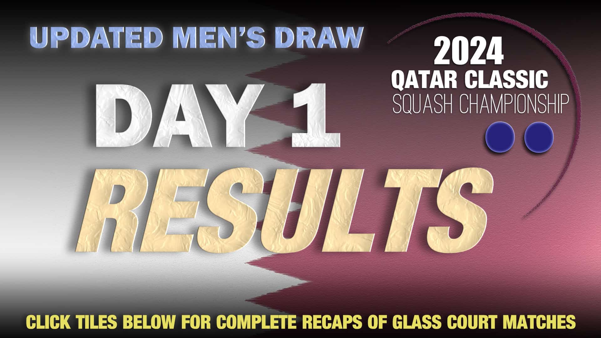 Announcer Andy Taylor. Qatar Classic 2024. Day 1. Round 1. Draw and Glass Court Presentation Men