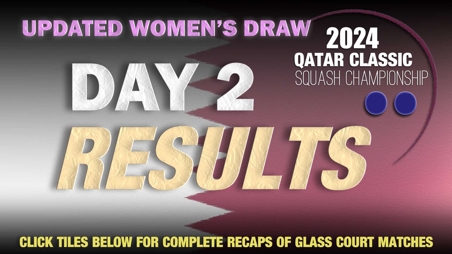 Announcer Andy Taylor. Qatar Classic 2024. Day 2. Last 16. Draw Women