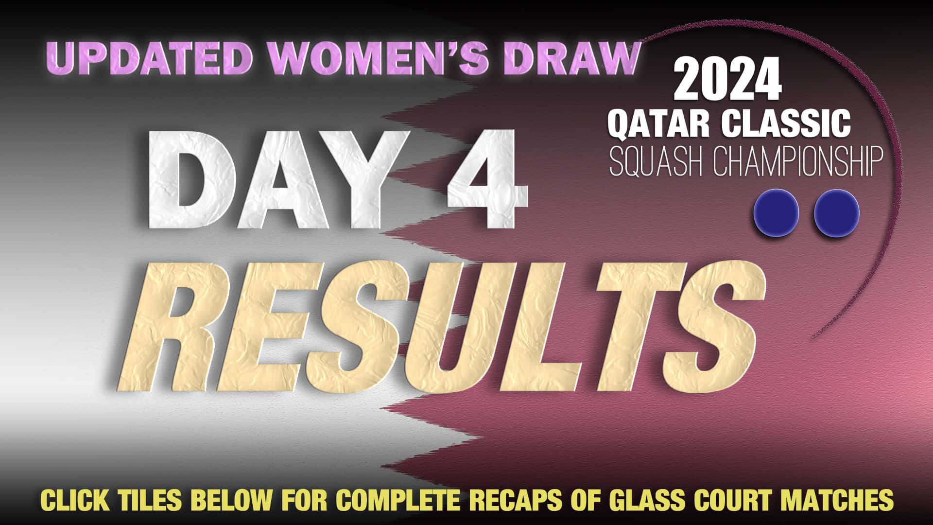 Announcer Andy Taylor. Qatar Classic 2024. Day 4. Quarterfinals. Draw Women