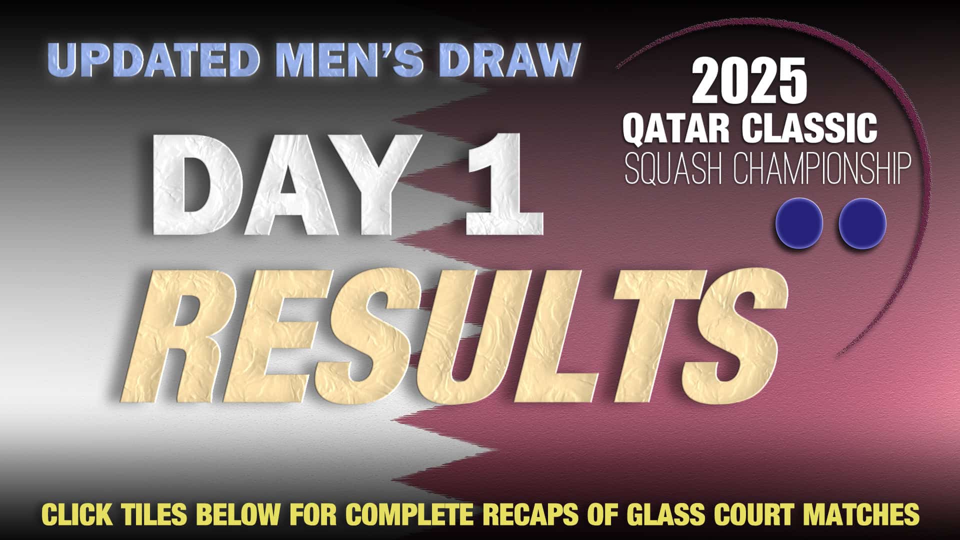 Announcer Andy Taylor. Qatar Classic 2025. Day 1. Round 1. Draw and Glass Court Presentation Men