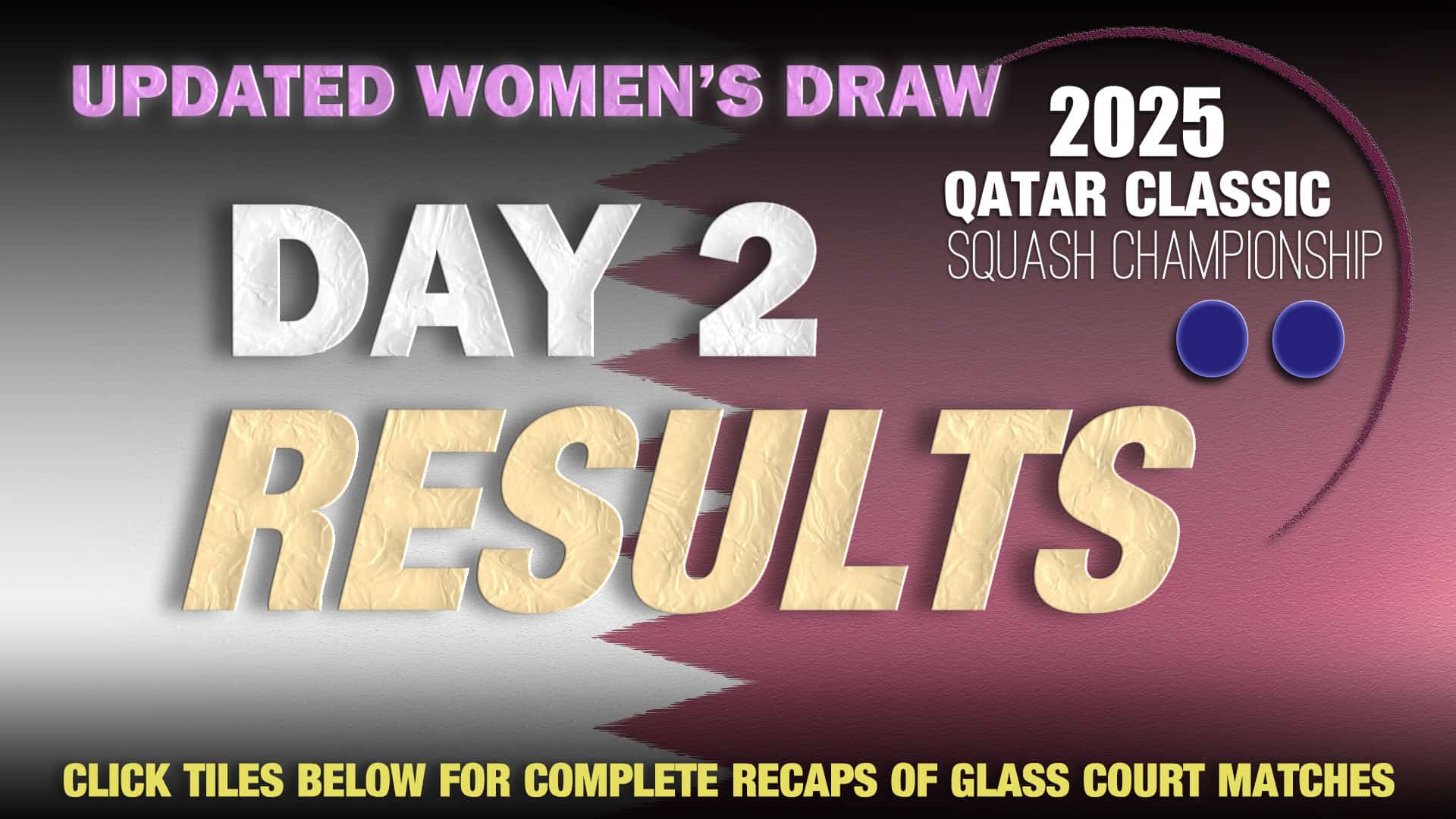 Announcer Andy Taylor. Qatar Classic 2025. Day 2. Last 16. Draw and Glass Court Presentation Women